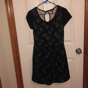 Black Patterned Homecoming Dress